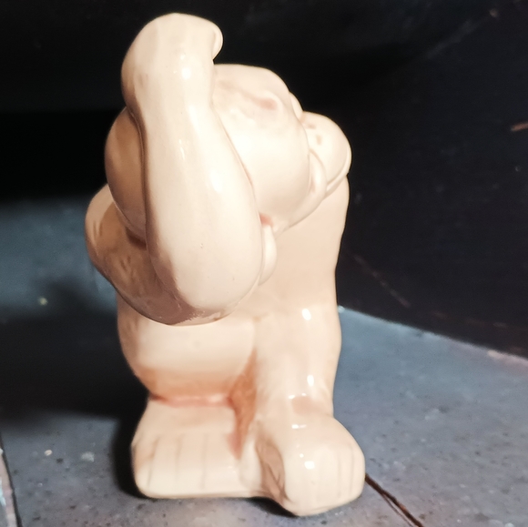 Vintage Cute Monkey Chimpanzee Scratching Head 5" tall Ceramic Planter 1950s USA - Picture 2 of 7